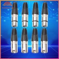 8pcs 3Pin XLR Connector Microphone Plug Male Female Adapter MIC Wire Connector