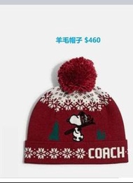 包郵 Coach x Snoopy 羊毛帽子 黑五優惠$460