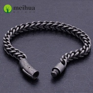MEIHUAA Link Chain Punk Black Color Gift Bangle