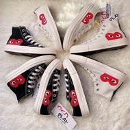 [Ada Stok] CDG PLAY x Converse Kasut Semua Bintang 1970-an Kasut Sniker Wanita Lelaki Kasut Klasik A