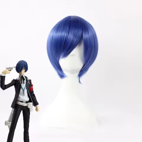 Anime PERSONA3 Shin Megami Tensei: Persona 3 Yuki Makoto Yuuki Cosplay Wig Blue Short Synthetic Hair