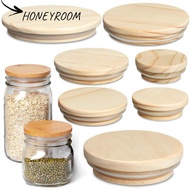 HONEYROOM Wood Lids Wooden Bottle Sealing Caps Kitchen Organization Canning Storage