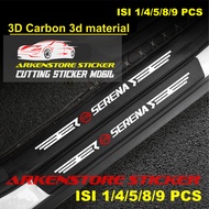 9pcs sticker sill plate carbon 3d Car nissan serana sticker carbon 3d Protector Step bumper Trunk serena