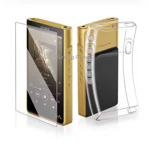 for Sony Walkman NW-WM1AM2 NW-WM1ZM2 Soft Tpu Protective Shell Skin Case Cover with Tempered Glass D