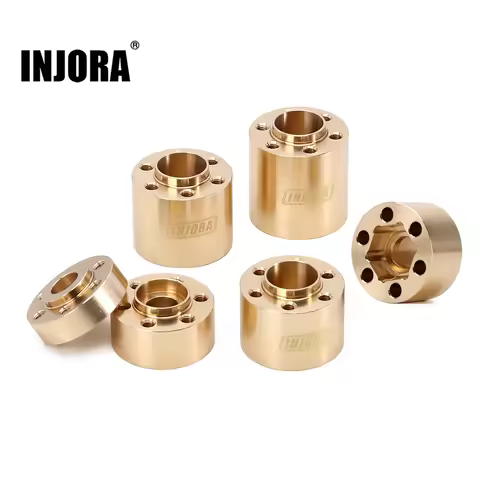 INJORA Brass Wheel Hex Hub Adapter for 1.9 2.2 Beadlock Wheel Rim RC Crawler Car Axial SCX10 Capra T