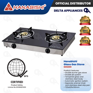 Hanabishi Double Burner Gas Stove Strong Tempered Glass Original 1 Year Warranty GGS 200