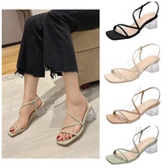 Women's Strappy Thick High Outdoor Casual heels Shoes  Kasut Tinggi SF-2DSW14-T