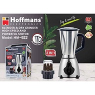 Hoffmans Stainless Steel Blender 1.5L Food Processor Mixer Juicer Grinder Smoothie Maker