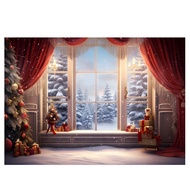 210x150cm Christmas Background Cloth Christmas Window Children Photo Studio Photo Photography Backdr