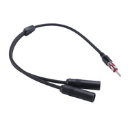 (KWIN) 1 MALE TO 2 FEMALE Y CAR STEREO RADIO ANTENNA ADAPTER BLACK