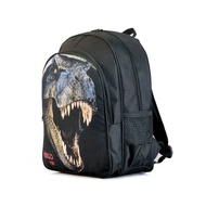 Tyrex 3D dinosaur bag for boys / black school bag with dino motif, push wheel suitcase