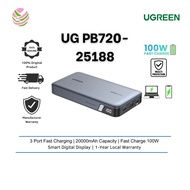 UGREEN POWERBANK USB C UG-PB720-25188 100W 20,000MAH 2C1A 3 PORT LAPTOP POWERBANK FAST CHARGING PORT