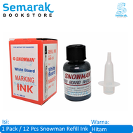 Snowman Refill Ink Isi Tinta Spidol Whiteboard Dapat Dihapus 20 ml - Hitam [1 Pack/12 Pcs]