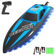 VOLANTEXRC RC Boat 20MPH Fast Remote Control Boat with Lights 2.4Ghz Toy Boat for Pools and Lakes wi