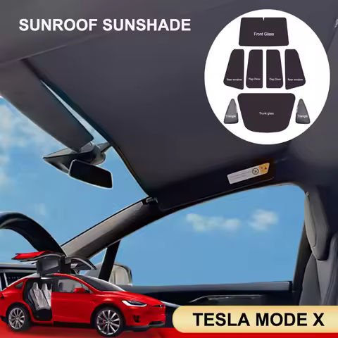 For Tesla Model X 2024 Front Rear Shield Glass Roof Sunshade Skylight Mesh Net Sunroof Blind Shading