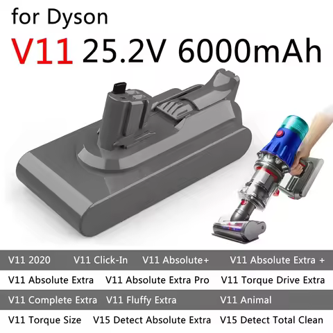 for Dyson Vacuum 6000mAh 100.8Wh Battery For Dyson Torque Drive Extra V11 Complete Extra V11 Fluffy 