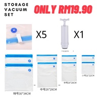 Can Reuse Food Vacuum Bag Kitchen Storage Air Vacuum Compressed Bag Organizer