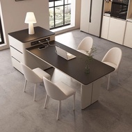 Cream wind island table household retractable rock plate guide table small apartment island kitchen 