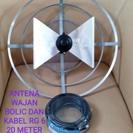 ANTENA TV DIGITAL MURAH PAKET KOMPLIT PLUS KABEL RG-6 20 METER/JET CLEAR ANTENA WAJAN BOLIK UNTUK STB DVB T2 SET TOP BOX TV DIGITAL RECEIVER DIGITAL