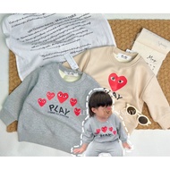 (Ready Stock) CDG PLAY Baby & Kids Fleece Lining Premium Quality Sweater  - Unisex Design | Baby & K