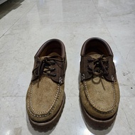 Timberland Brown Suede 3-Eye Classic Lug Boat Shoes Leather Laces Used