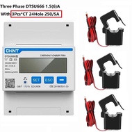 CHINT DDSU666 DTSU666 80A Din Rail Digital Voltmeter Current Power Electric Energy KWH Meter Volt Am