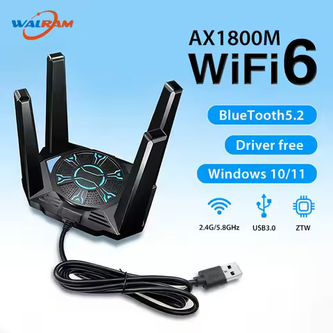 WALRAM AX1800 WiFi 6 USB 3.0 Adapter Dual Band 2.4G/5Ghz Network Card Wireless Desktop BT5.2 802.11A