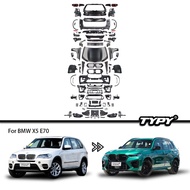 TYPY Body kit For BMW X5 E70 Upgrade To 2023 G05 Front And Rear Bumpers For Auto Lights