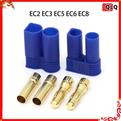 10pairs/Lot Ec2 Ec3 Ec5 Ec6 Ec8 Male Female Bullet Connector Banana Head Plug 2.0mm 3.5mm 5.0mm For