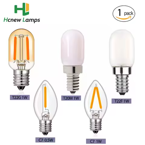 Edison Led Candle Bulb E12 E14 110V 220V Dimmable C7 C7G T20M T22F T22G 0.5W 1W For Home Decor LED L