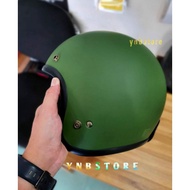 HIJAU Zeus Retro ZS385C Solid F Green Helmet | Zeus ZS-385C Plain Green Original