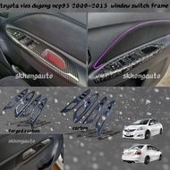 toyota vios dugong ncp93 2008-2013 forged carbon fiber window switch frame panel accessories vios du