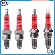 CC Motorcycle Spark Plug, Metal 3 Triple Electrode Racing Sparking Plug, Durable A7TC D8TC Dirt Bike