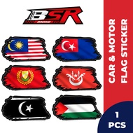 BSR RACING Sticker Bendera Malaysia State Sticker Malaysia Palestine Kelantan Johor Kedah Terengganu
