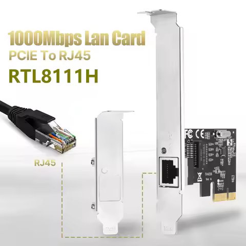 1000Mbps PCIE To RJ45 Network Adapter RTL8111H RJ45 LAN Card 10/100/1000Mbps Gigabit Ethernet PCI-E