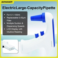 Electric Large-Capacity Pipette Filler 0.1100ml Rechargeable Adjustable Speed LCD Filter Pipette Con
