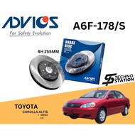 AISIN ADVICS Heavy Duty A6F-178/S Brake Disc Rotor Set Toyota Altis 1.8 2002-2007 ZZE122 ( FRONT )