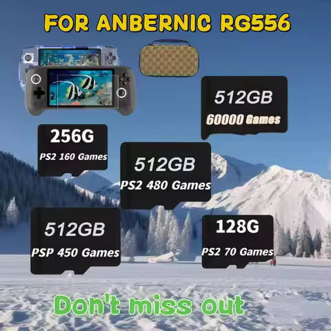 FOR ANBERNIC RG556 Handheld Game Console Memory Retro Video Player Card 61000 Games PS2 512G 256G 12