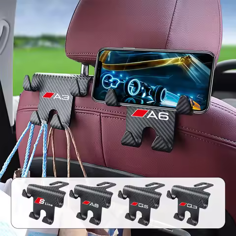Car Back Seat Hook Hanging Storage Mobile Phone Holder For Audi Sline A3 A4 A5 A6 A7 A1 A2 A8 Q1 Q2 