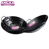 MYDOT 31-46cm Black Iron Cooking Wok with Double Handle