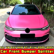 Golf MK8 GTI Front Bumper Splitter Carbon Fiber Look Sport Style Bumper Protector For VW Golf MK8 GT