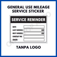 High Quality General Use Mileage Sticker for Windscreen for Engine Oil Auto Transmission Fluids Service &amp; Etc