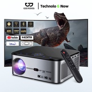 GOOJODOQ Wifi 8k Projector Full HD 1080p 15500 Lux Supports Android iOS Syncing Smartphone Screen Ho