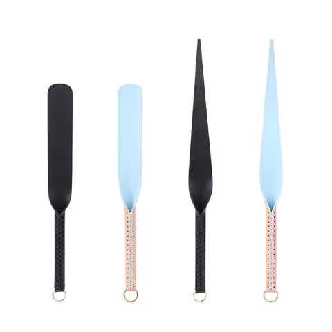 Genuine Leather Willow Slap Sound Paddle Macaron Color Palette Leather Flogger BDSM Training Paddle 