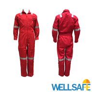 ชุดหมีช่าง ติดแถบสะท้อนแสง 3M แบบปิดซิป ผ้า TC ชุดหมี coverall with reflective tape 3M