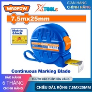 WADFOW WMT4340 gold-based steel scissors ruler 7.5x25mm round ruler measures meters and inches, meas