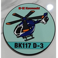 Rubber Coaster Kawasaki BK117 D-3 Size 9 x 9 Cm.