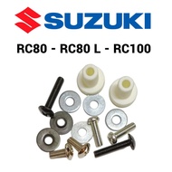 SUZUKI RC80 LEGSHIELD SCREW SET 0 RC-80 RC80L RC100 RC 100 RC 80 L 80L LEG SHIELD BUSH BOLT SKRU FRO