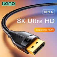 llano  Displayport Cable 8K HD Cable 144Hz DP to DP Cable 1.4 for Laptop PC TV Gaming Monitor Cable