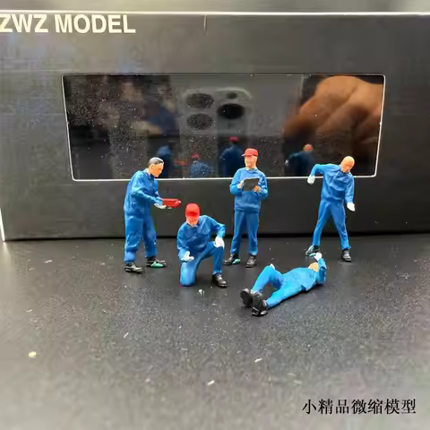 1:64 Hand-Painted Auto Mechanic Car Model Repair Shop Resin Scene Figures Garage Scene Diorama
